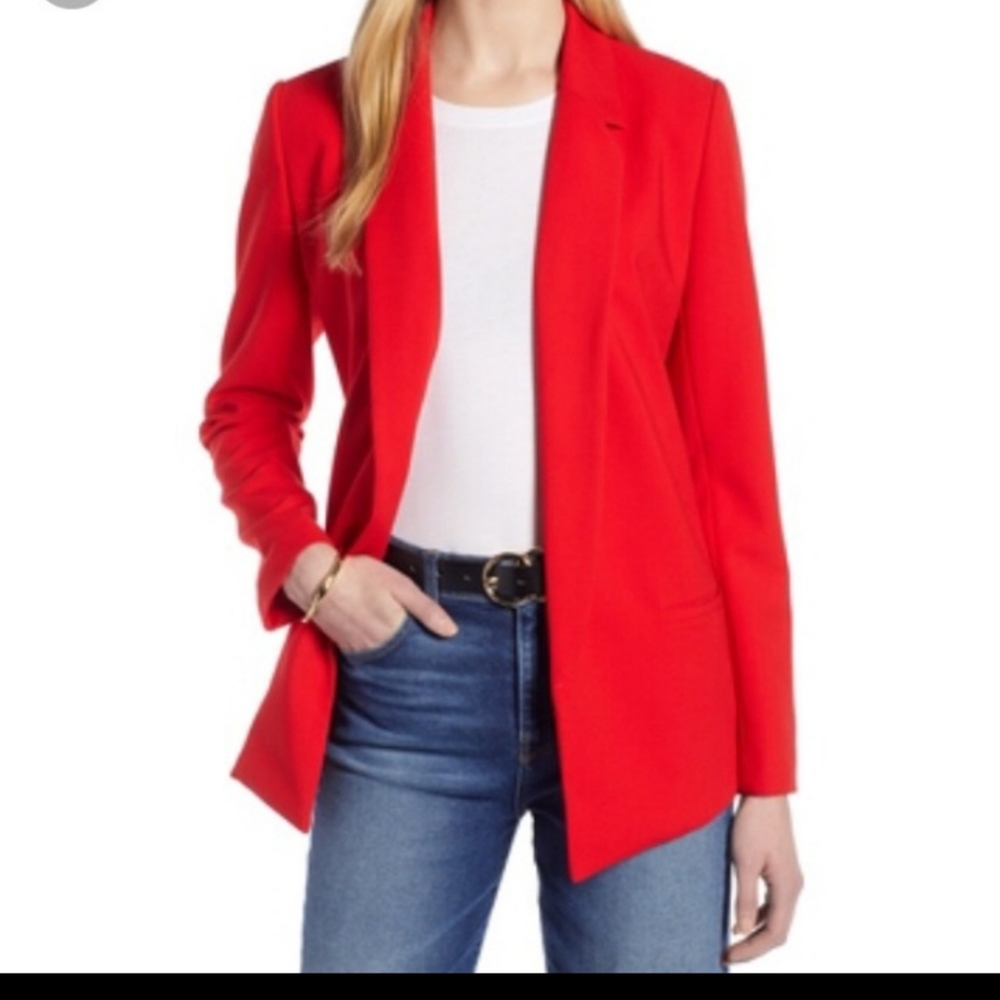 Halogen Open Front Red Blazer Size M